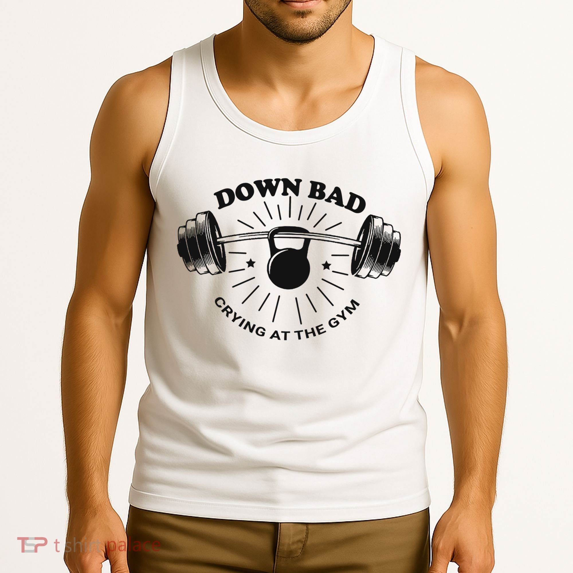 Down Bad Crying At The Gym Funny Workout Ttpd Tank Top