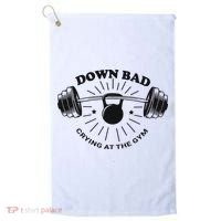 Down Bad Crying At The Gym Funny Workout Ttpd Golf Towel thumb 0