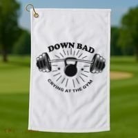 Down Bad Crying At The Gym Funny Workout Ttpd Golf Towel thumb 1