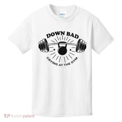 Down Bad Crying At The Gym Funny Workout Ttpd Kids T-Shirt