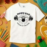 Down Bad Crying At The Gym Funny Workout Ttpd Kids T-Shirt thumb 3