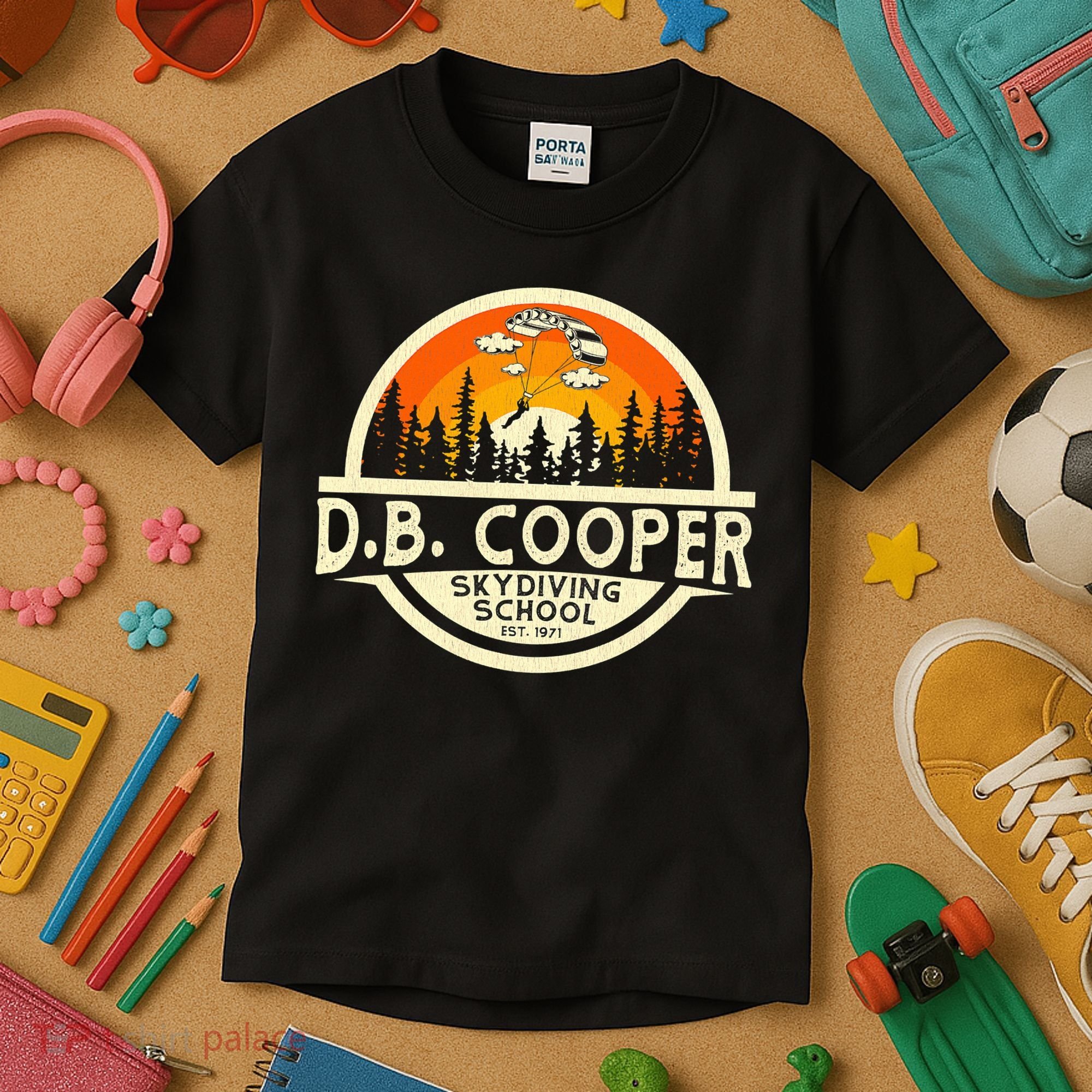 D B Coopers Skydiving School Portland Oregon Kids T-Shirt