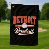 Detroit Baseball Golf Towel thumb 1