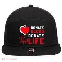 Donate Blood Donate Life World Blood Awareness 7 Panel Mesh Trucker Snapback Hat thumb 0
