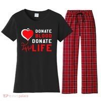 Donate Blood Donate Life World Blood Awareness Women's Flannel Pajama Set thumb 0