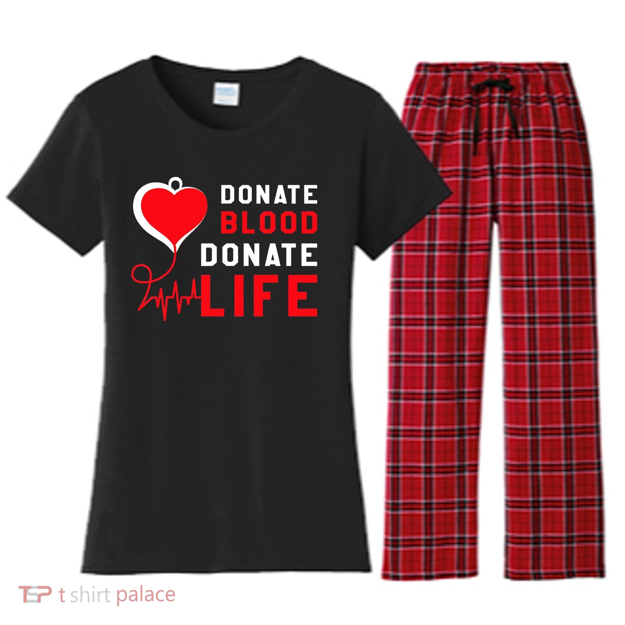 Donate Blood Donate Life World Blood Awareness Women's Flannel Pajama Set