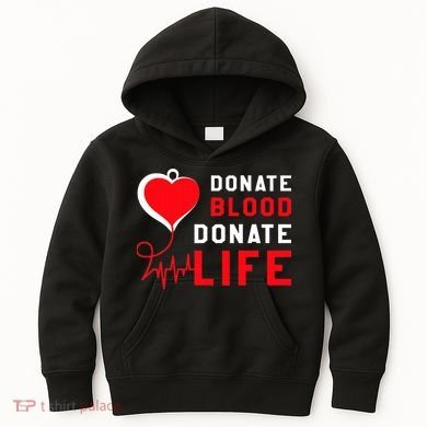 Donate Blood Donate Life World Blood Awareness Kids Hoodie