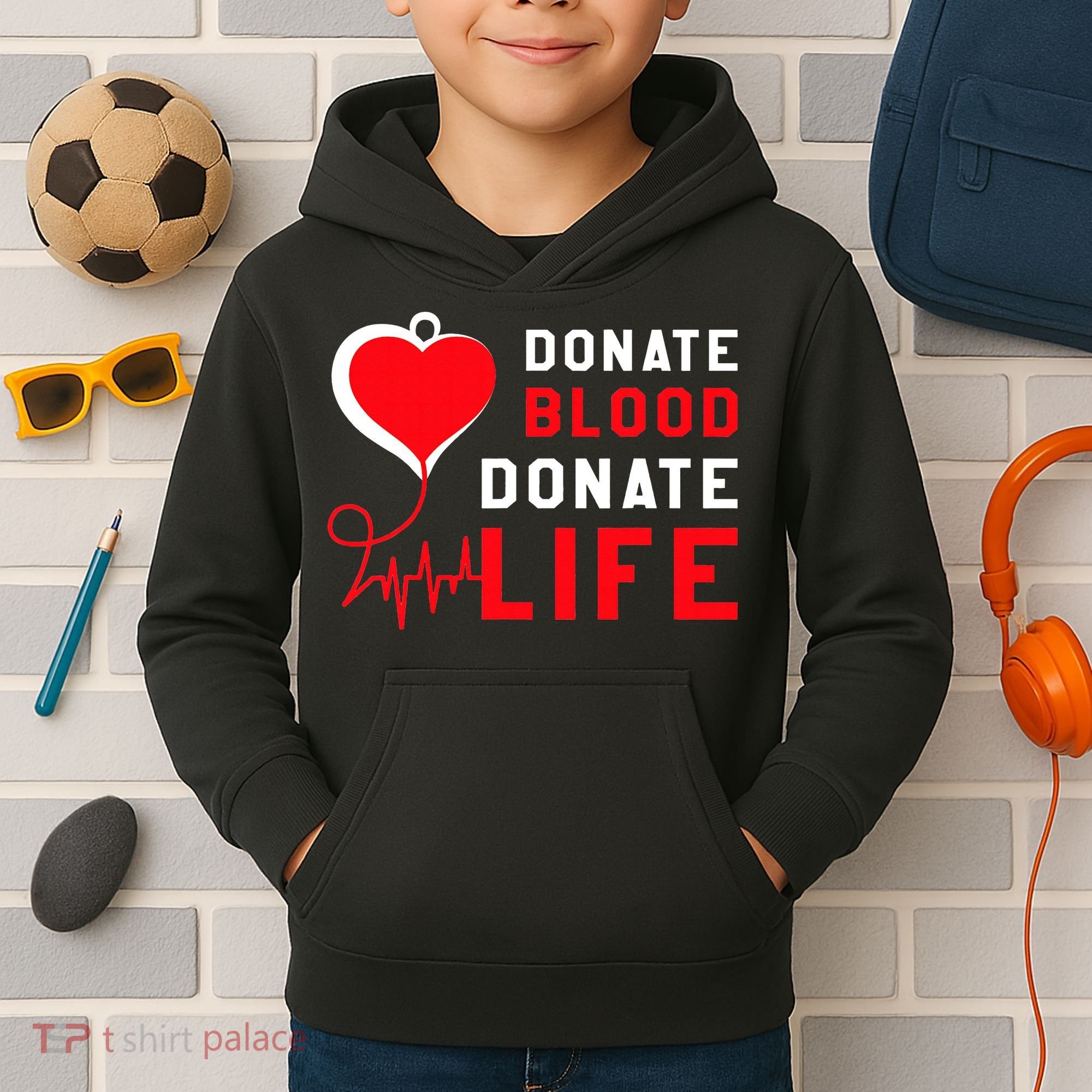 Donate Blood Donate Life World Blood Awareness Kids Hoodie
