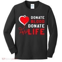 Donate Blood Donate Life World Blood Awareness Kids Long Sleeve Shirt thumb 0