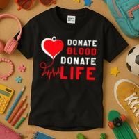 Donate Blood Donate Life World Blood Awareness Kids T-Shirt thumb 3