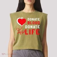 Donate Blood Donate Life World Blood Awareness Garment-Dyed Women's Muscle Tee thumb 2