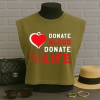 Donate Blood Donate Life World Blood Awareness Garment-Dyed Women's Muscle Tee thumb 3