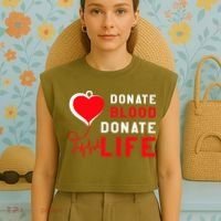 Donate Blood Donate Life World Blood Awareness Garment-Dyed Women's Muscle Tee thumb 4
