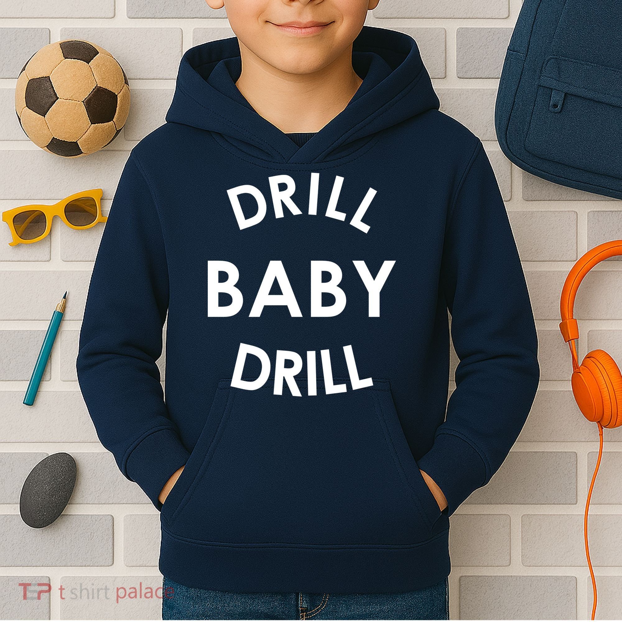 Drill Baby Drill Gas Oil Rig Oilfield Kids Hoodie