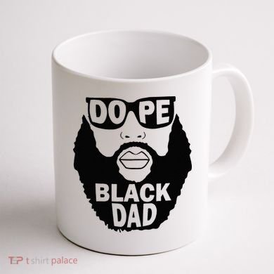 Dope Black Dad Gift Fathers Day Coffee Mug back