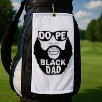 Dope Black Dad Gift Fathers Day Golf Towel thumb 2