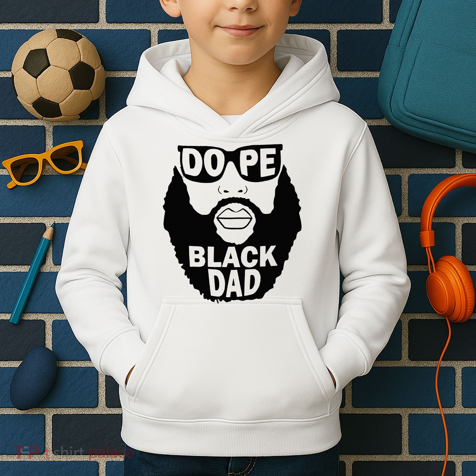 Dope Black Dad Gift Fathers Day Kids Hoodie