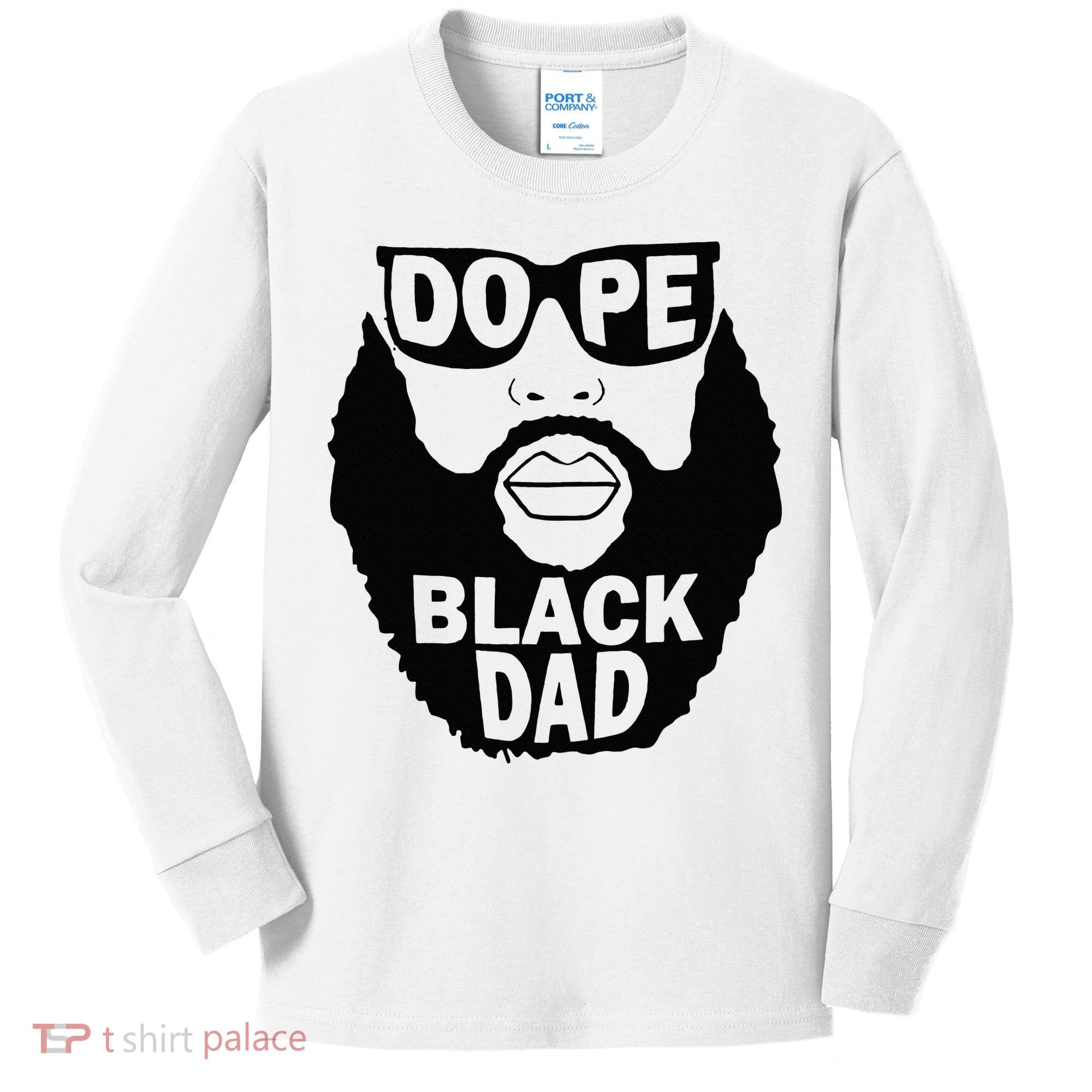 Dope Black Dad Gift Fathers Day Kids Long Sleeve Shirt