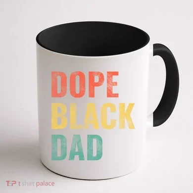 Dope Black Dad Funny Gift Coffee Mug back