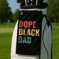 Dope Black Dad Funny Gift Golf Towel thumb 2