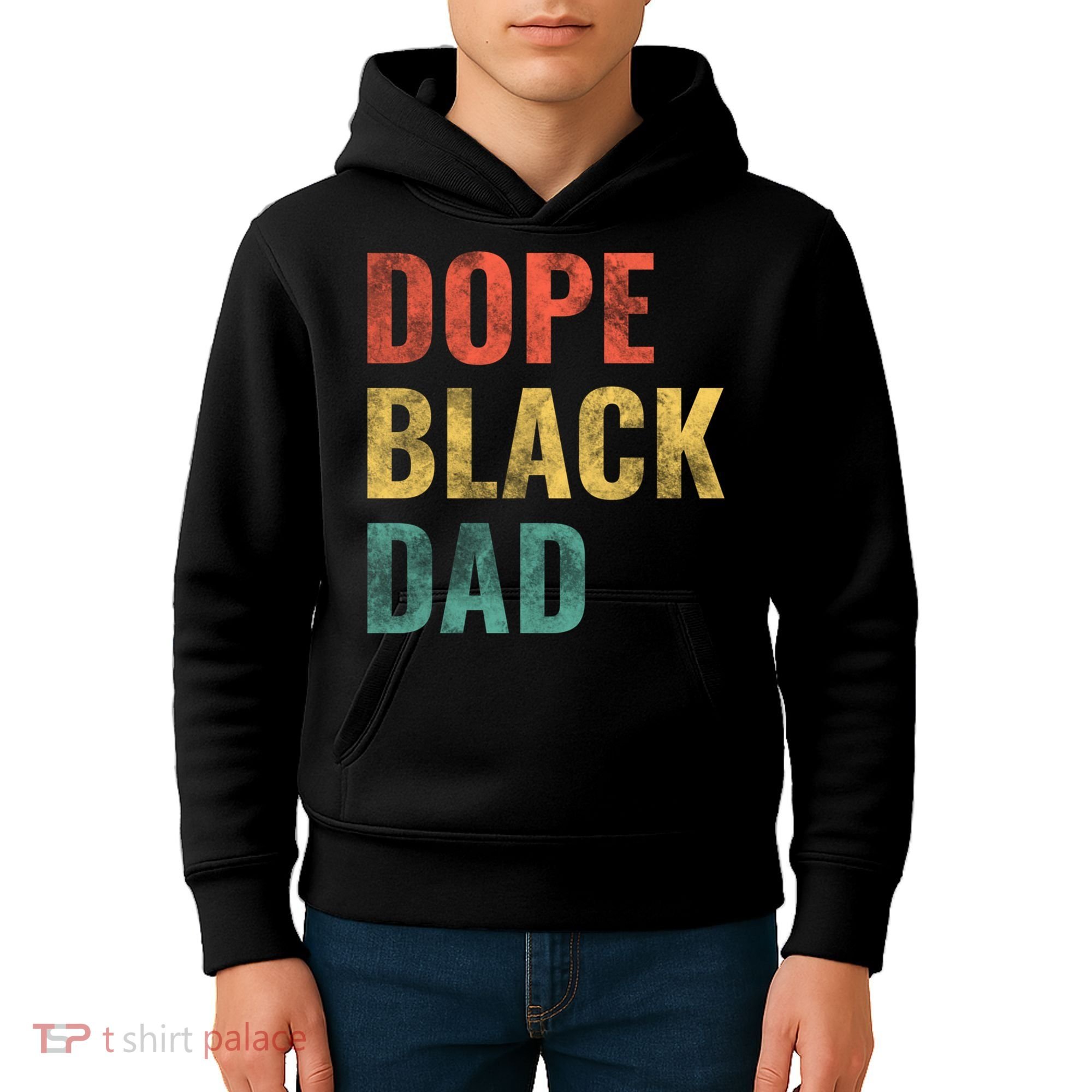 Dope Black Dad Funny Gift Kids Hoodie