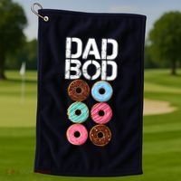 Dad Bod Donut Six Pack Golf Towel thumb 1