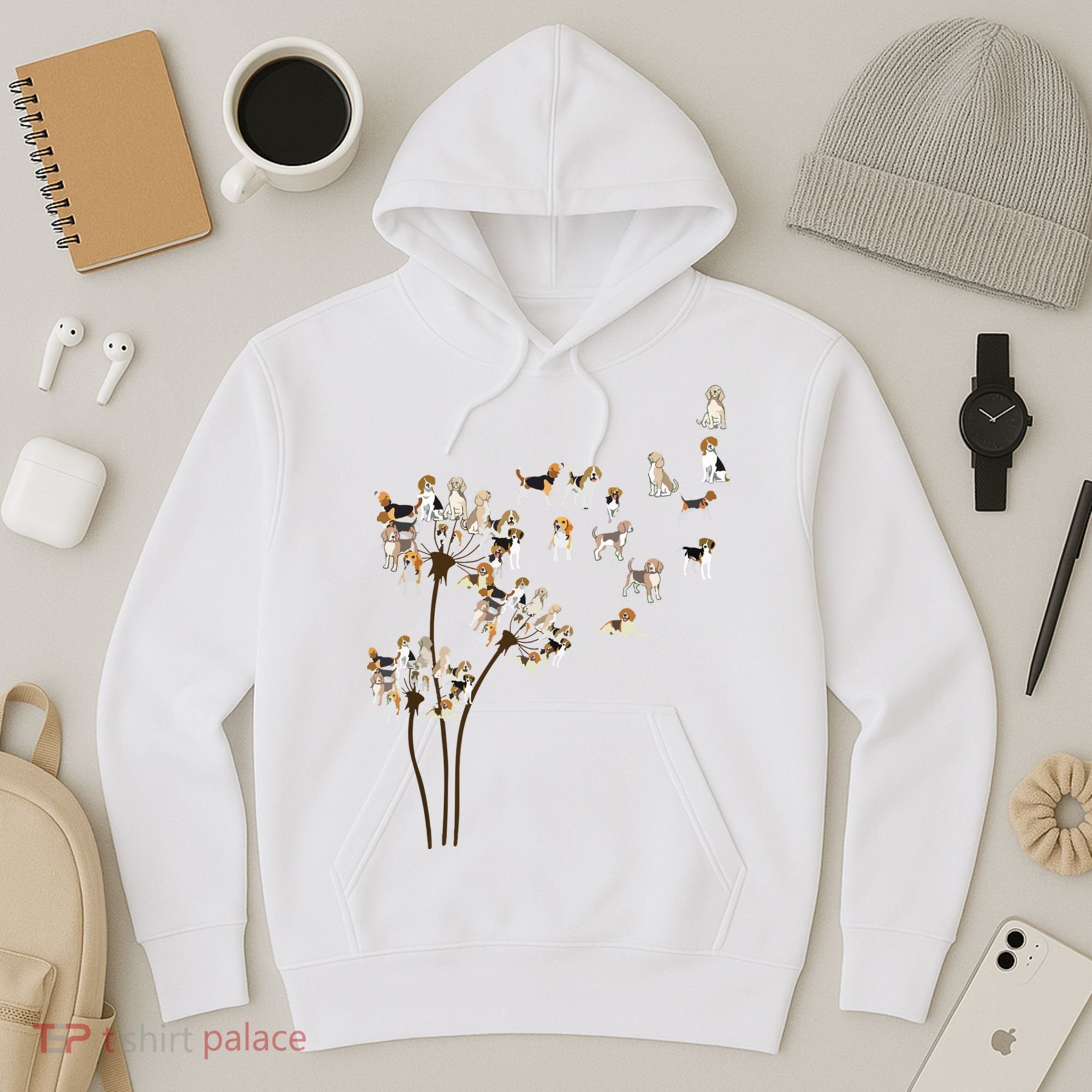Dandelions Beagle Dog Hoodie