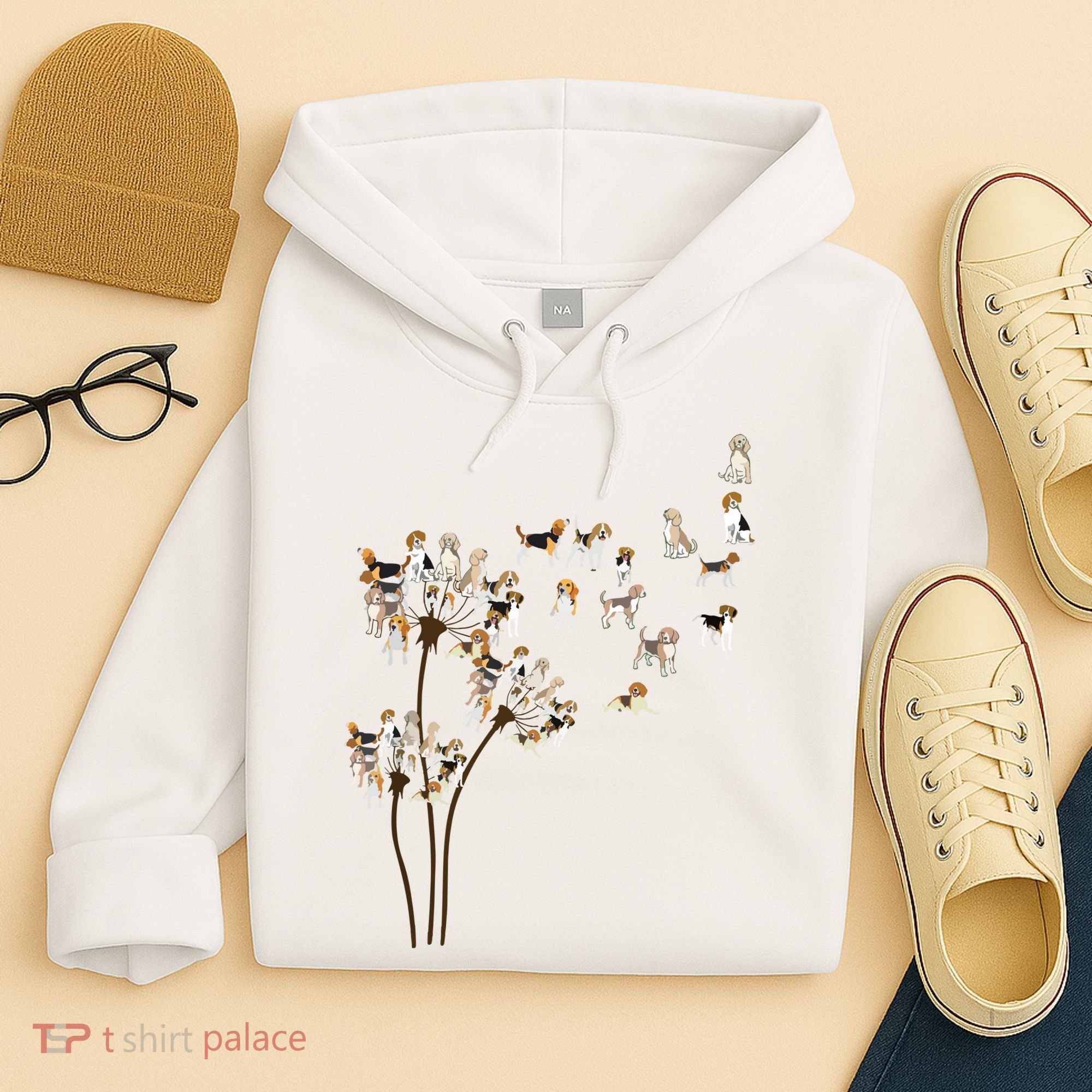 Dandelions Beagle Dog Hoodie