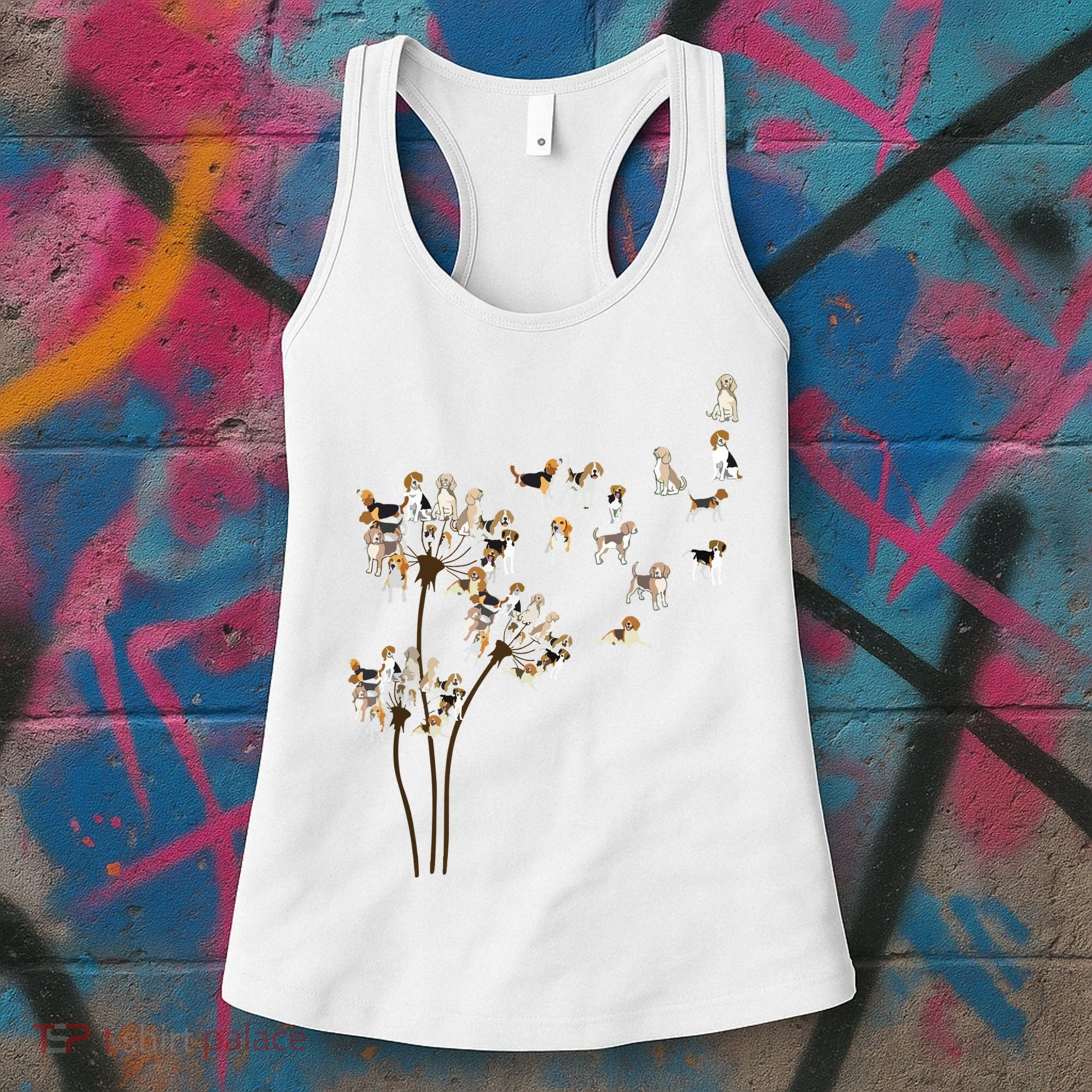 Dandelions Beagle Dog Women's Tank Top