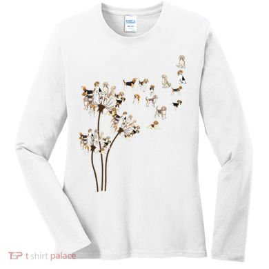 Dandelions Beagle Dog Women's Long Sleeve Shirt