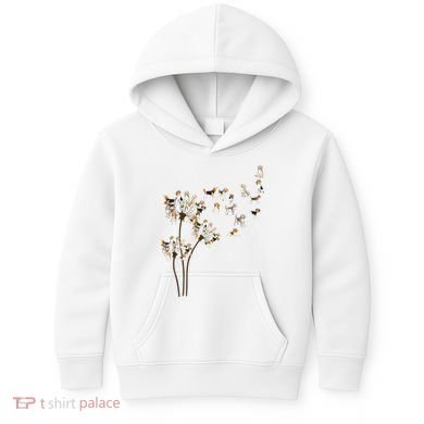 Dandelions Beagle Dog Kids Hoodie