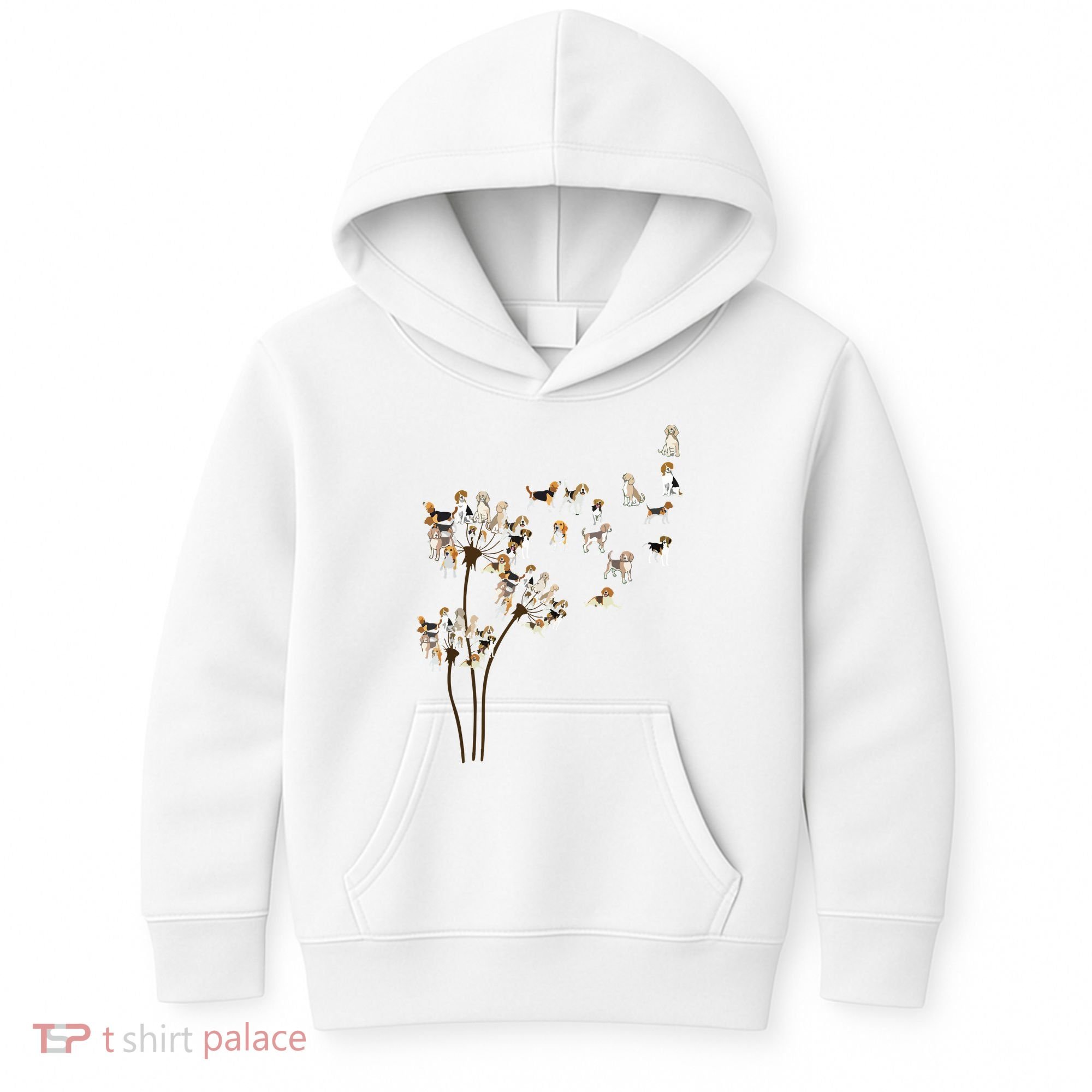 Dandelions Beagle Dog Kids Hoodie