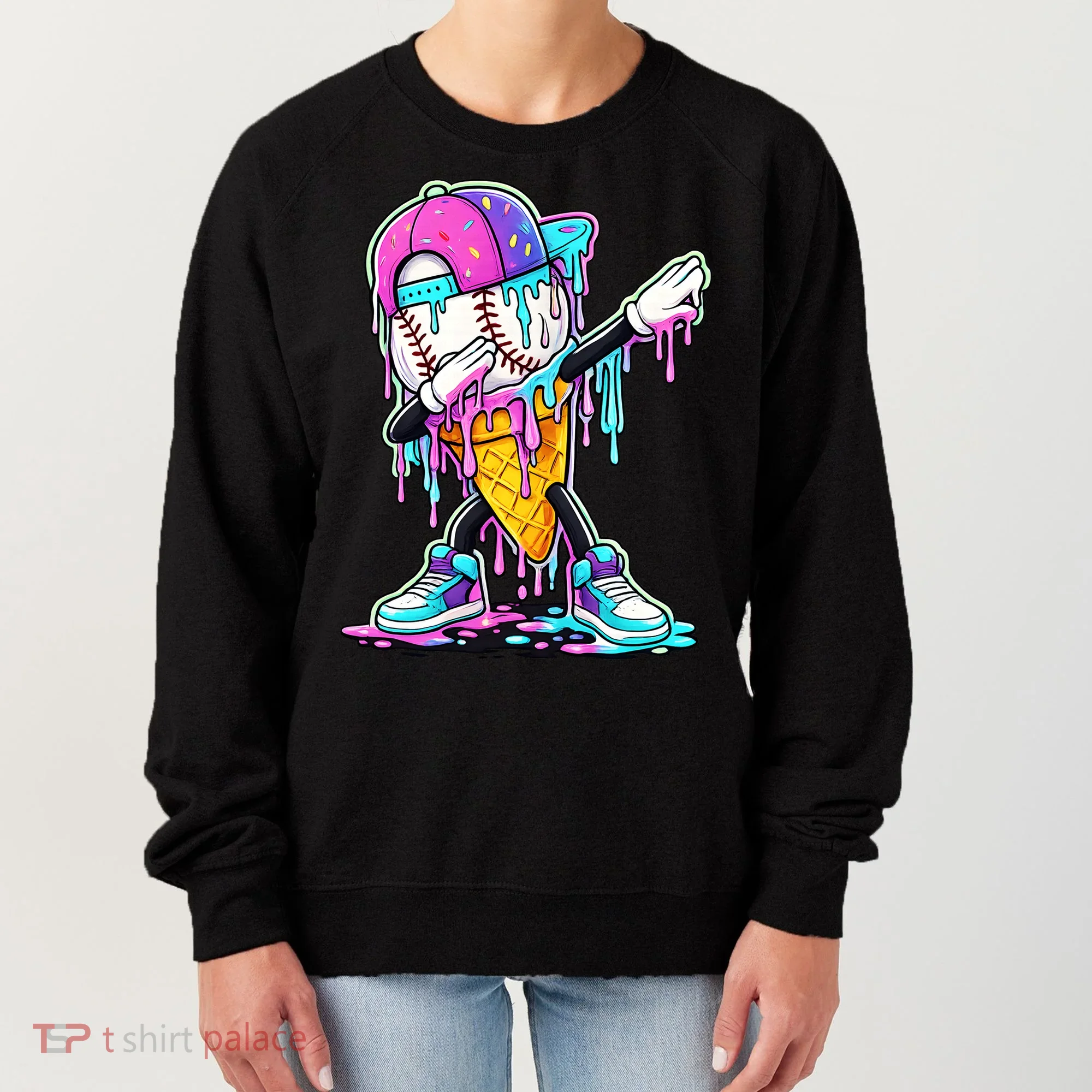Dripping Baseball Drip Ice Cream Sport Women's Sweatshirt