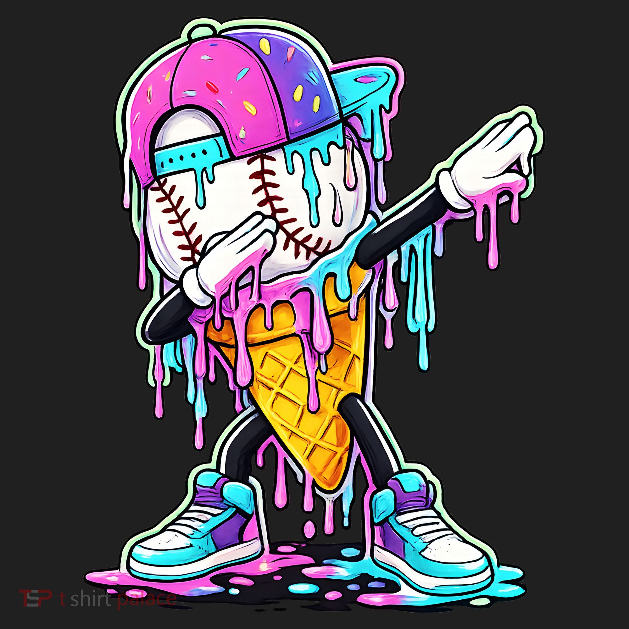 Dripping Baseball Drip Ice Cream Sport Women's Sweatshirt