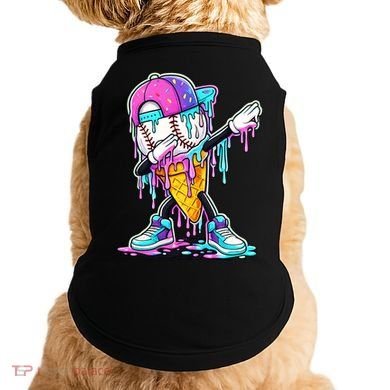 Dripping Baseball Drip Ice Cream Sport Doggie Tank