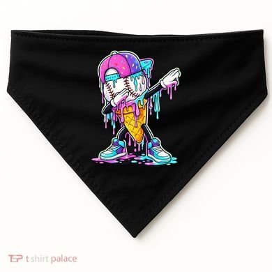 Dripping Baseball Drip Ice Cream Sport USA-Made Doggie Bandana
