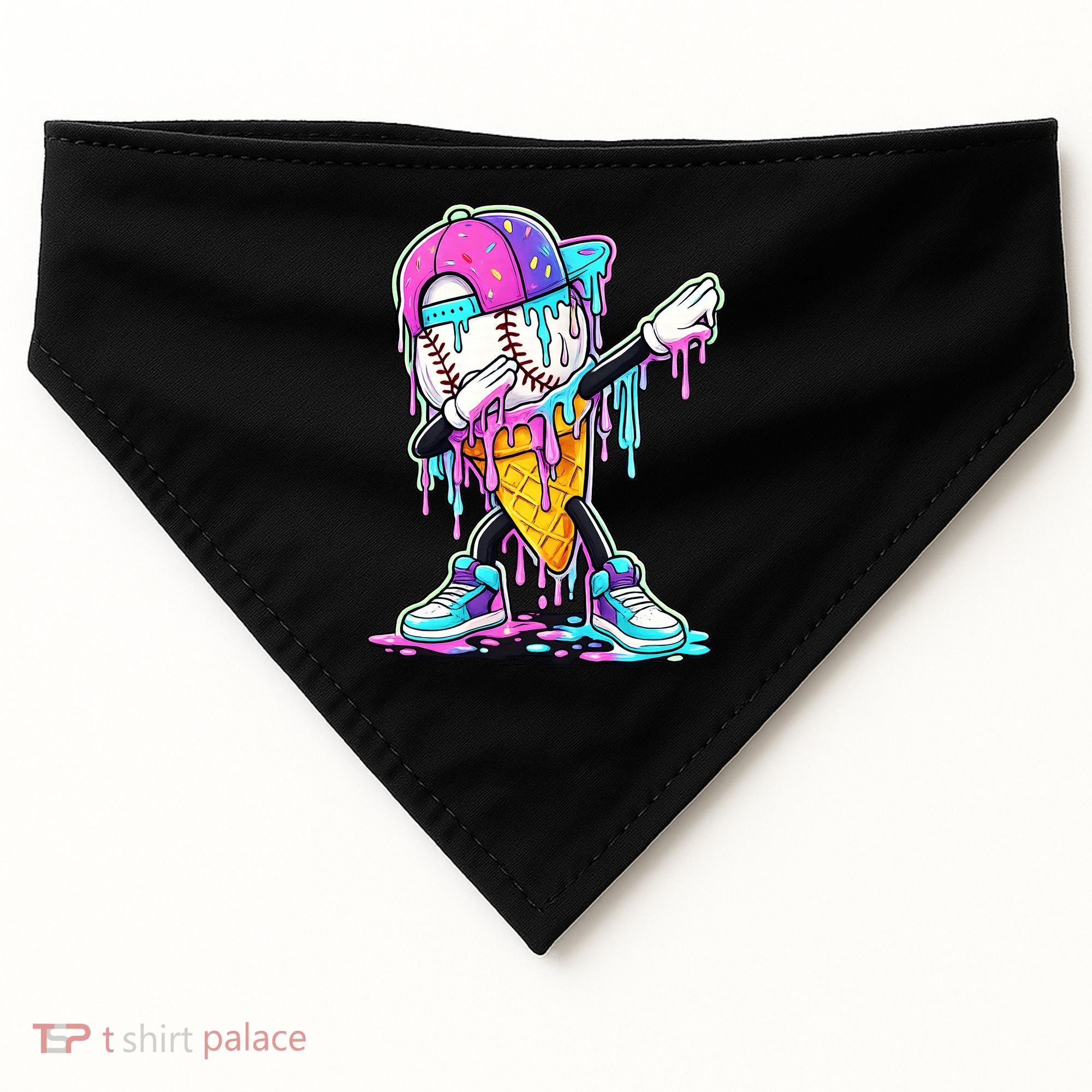 Dripping Baseball Drip Ice Cream Sport USA-Made Doggie Bandana
