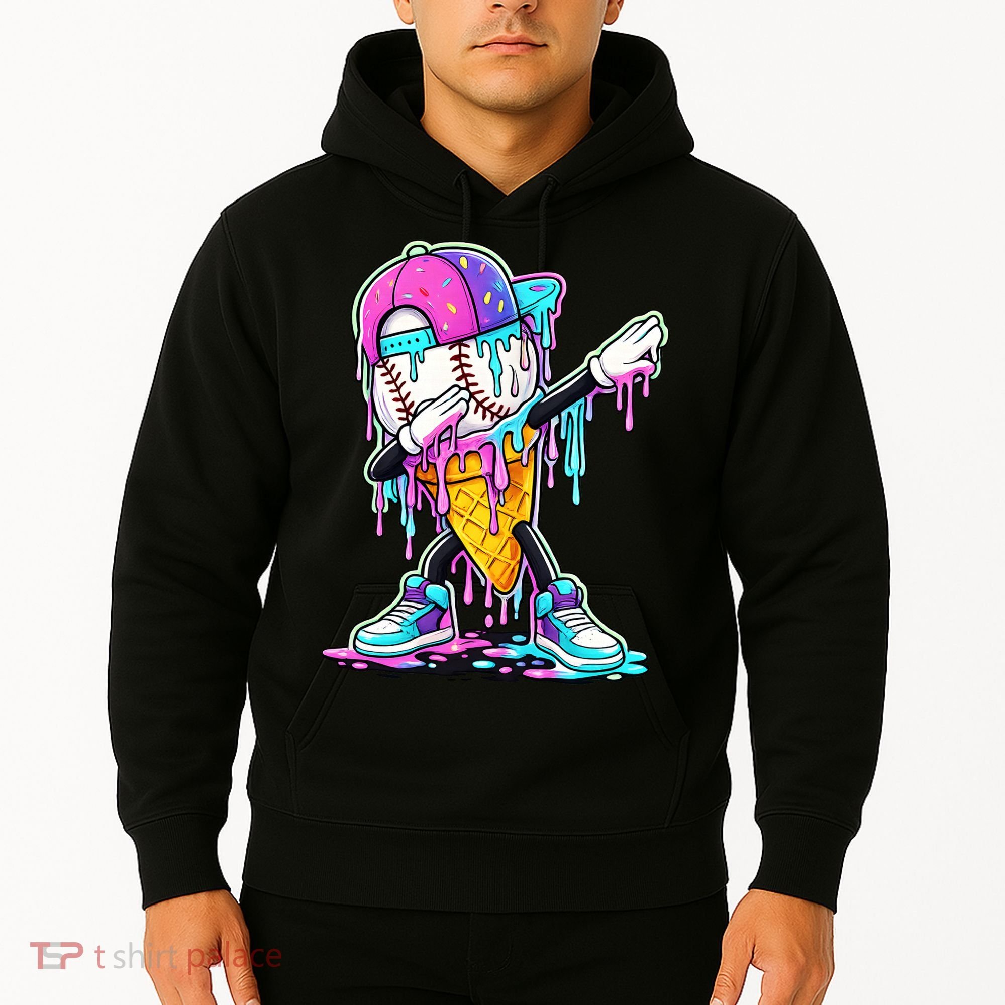 Dripping Baseball Drip Ice Cream Sport Hoodie