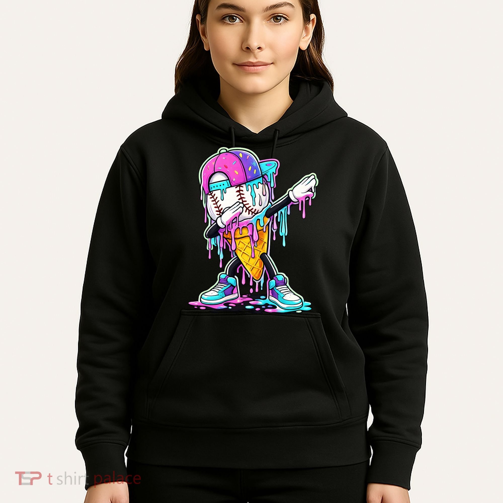 Dripping Baseball Drip Ice Cream Sport Hoodie