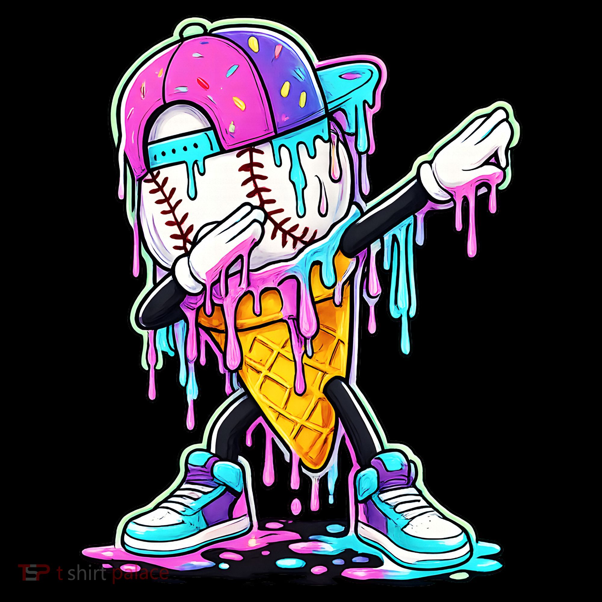 Dripping Baseball Drip Ice Cream Sport Hoodie