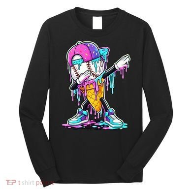 Dripping Baseball Drip Ice Cream Sport Long Sleeve Shirt