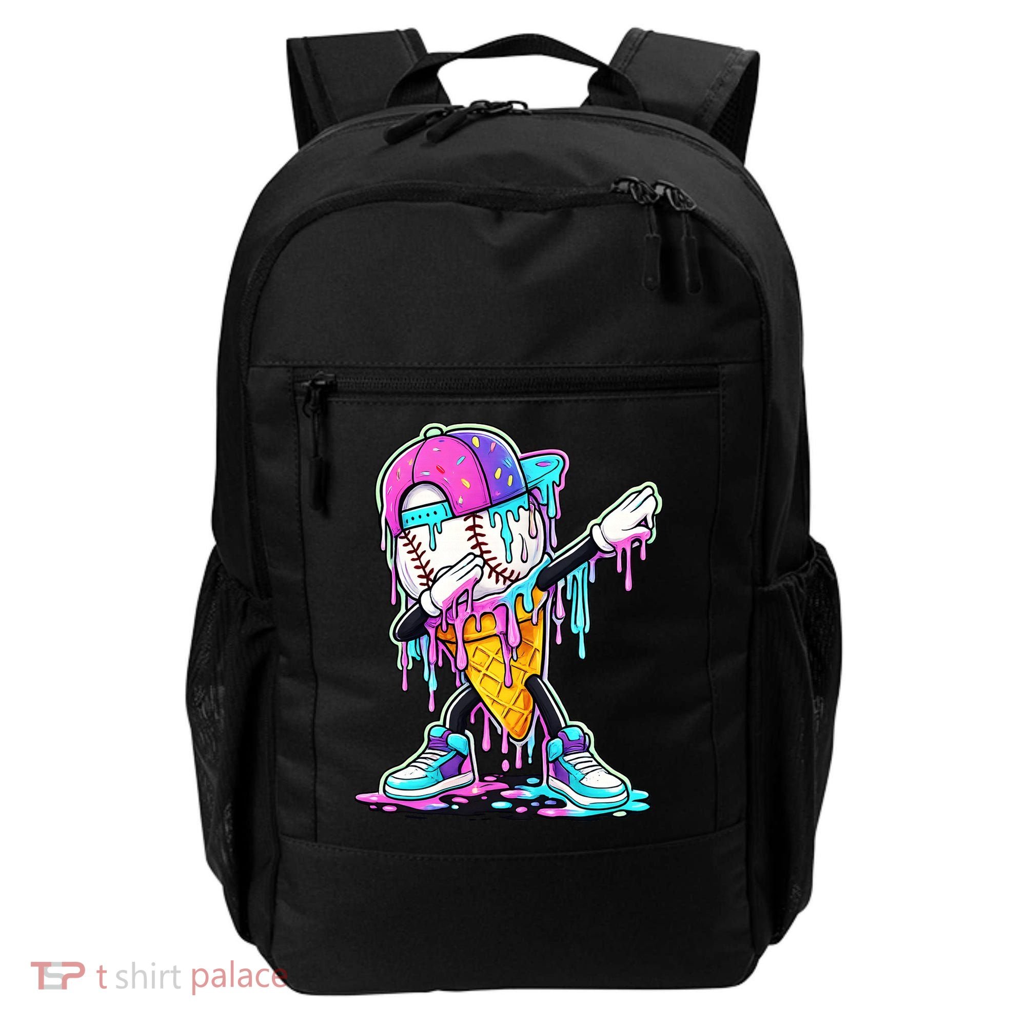 Dripping Baseball Drip Ice Cream Sport Backpack