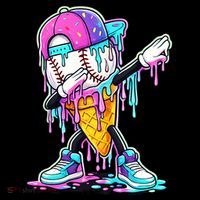 Dripping Baseball Drip Ice Cream Sport Bucket Hat thumb 4