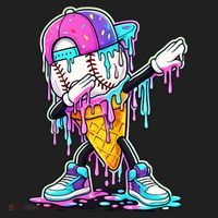 Dripping Baseball Drip Ice Cream Sport Tumbler thumb 3