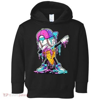 Dripping Baseball Drip Ice Cream Sport Toddler Hoodie