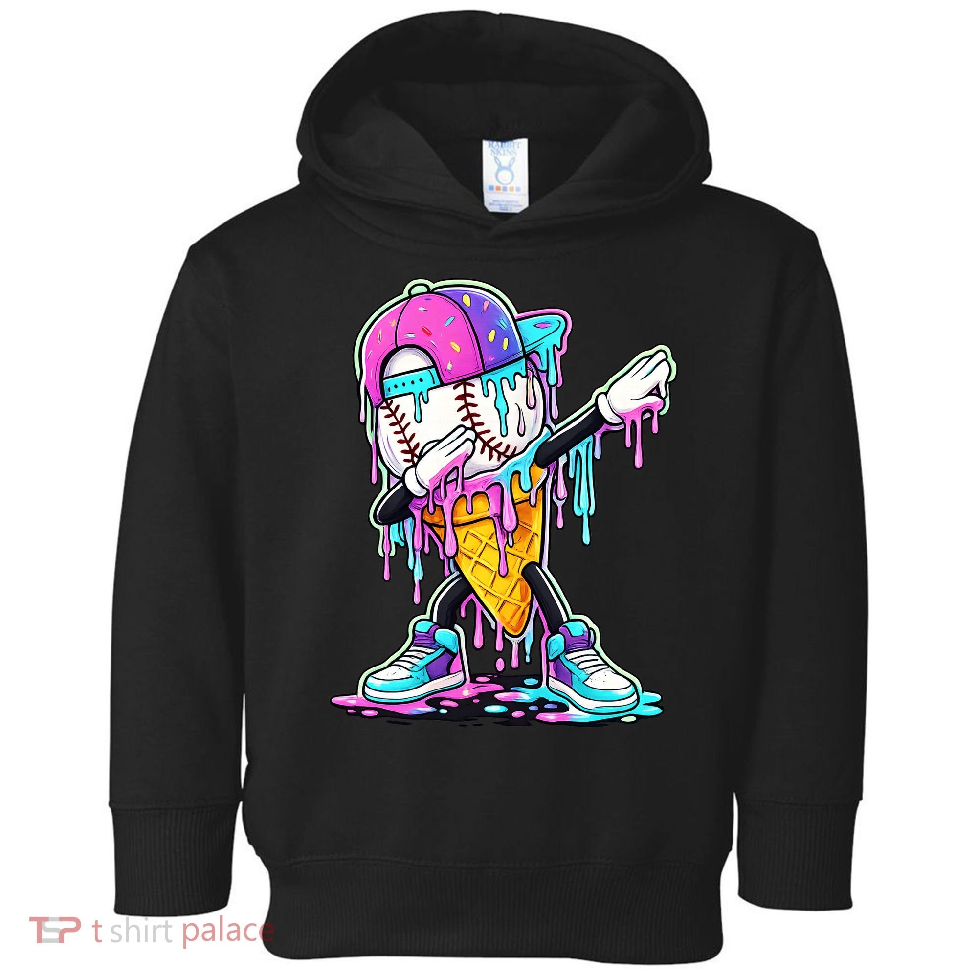 Dripping Baseball Drip Ice Cream Sport Toddler Hoodie