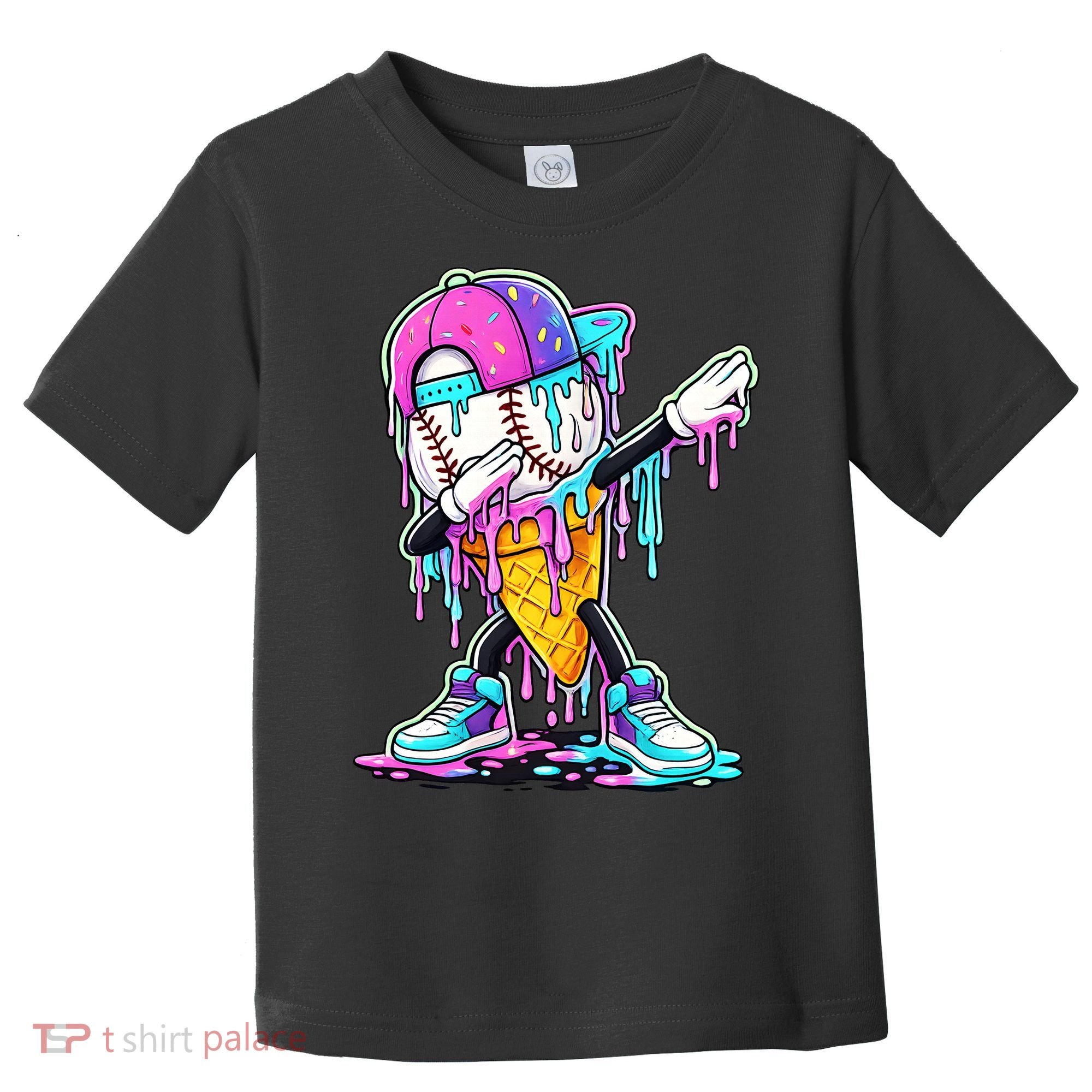 Dripping Baseball Drip Ice Cream Sport Toddler T-Shirt
