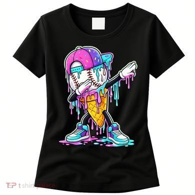 Dripping Baseball Drip Ice Cream Sport Women's T-Shirt