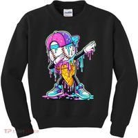 Dripping Baseball Drip Ice Cream Sport Kids Sweatshirt thumb 0