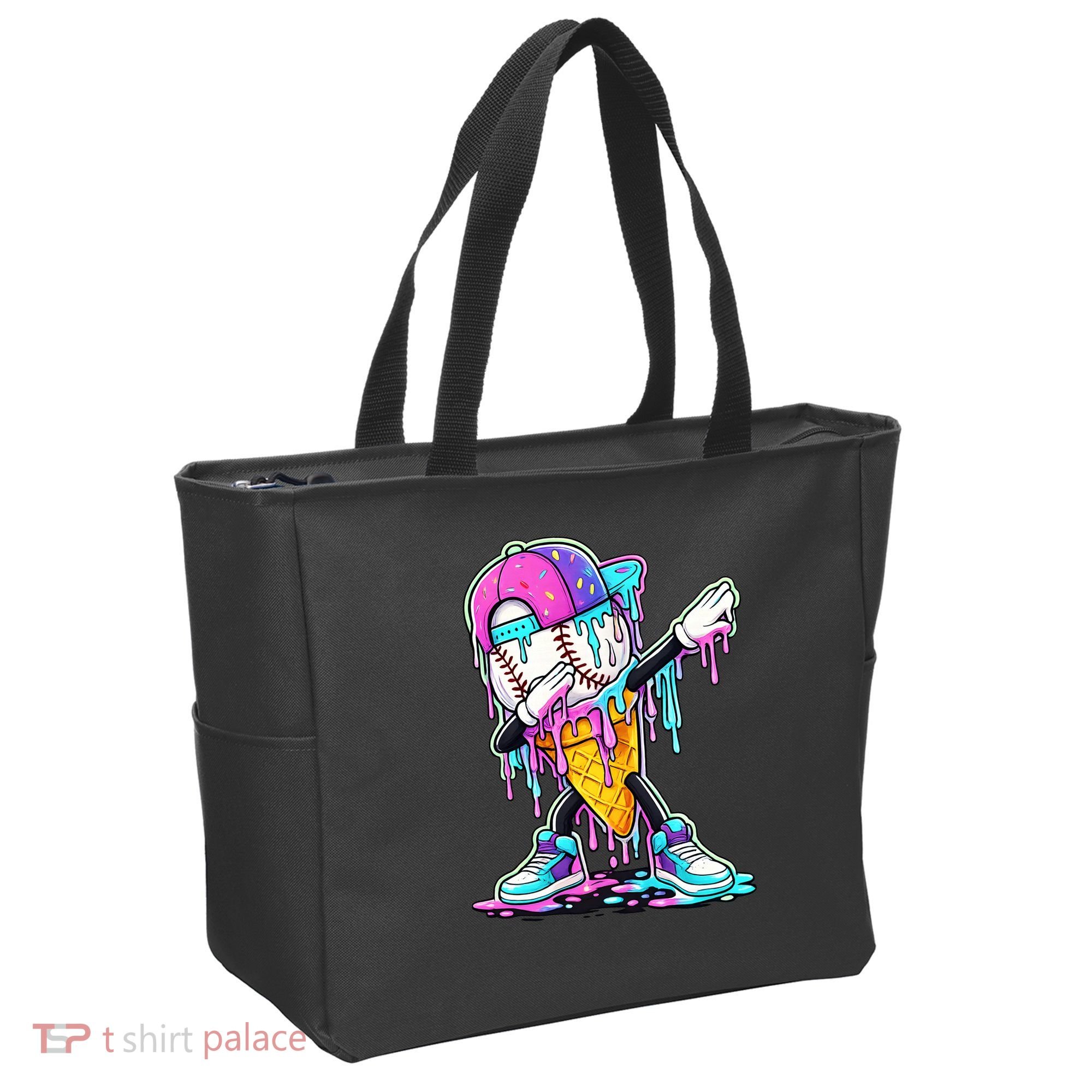 Dripping Baseball Drip Ice Cream Sport Tote Bag
